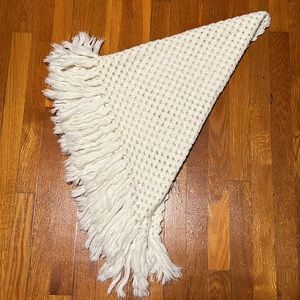 Hand made off white vintage shawl